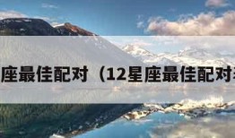 12星座最佳配对（12星座最佳配对表羊）