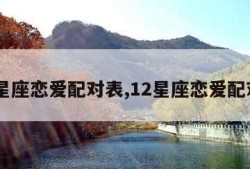 12星座恋爱配对表,12星座恋爱配对图